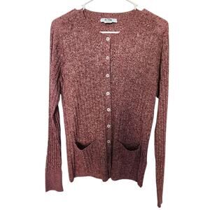 RE/DONE Marled‎ Ribbed Stretch Cotton Cardigan S Casual Cozycore Minimalist Fall